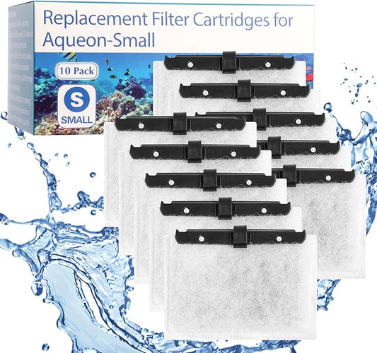 10 Packs Small Aquarium Filters Cartridges for Aqueon QuietFlow E Internal Power Filter Size 10 and 1/2.5/5 Gallon Mini-Bow Aquarium Filters