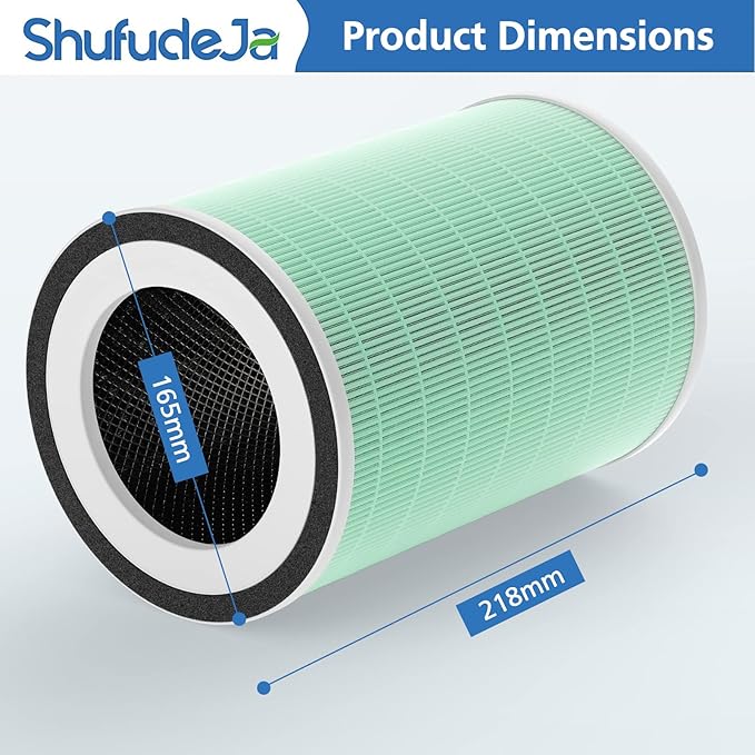 2 Pack True HEPA Filter, 4 in 1 Pet Replacement Filter, 360 4-Stage Filtration, Compatible With Afloia KILO, KILOPLUS, KILOPRO, MIRO, MIRO PRO, MORENTO MR-Kilo, Kalo Air Purifier, Green