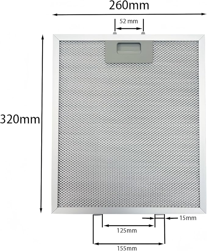2pcs 12.63X10.23inchs Range Hood Filter Grease Filter Extractor Ventilation Aluminium Aspirator filter Mesh 320x260x9mm