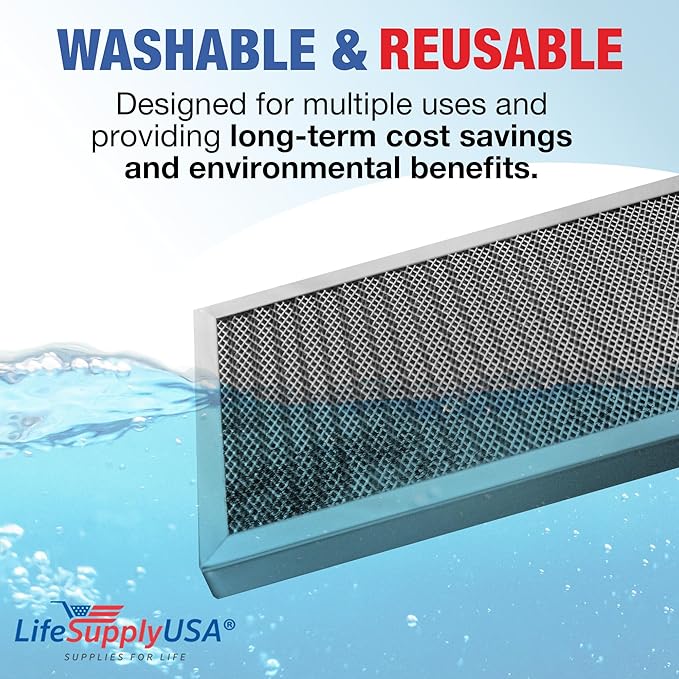 10x20x1 Electrostatic Air Filter, MERV 8, Washable, Reusable Furnace AC/HVAC Filter, Energy Saving, Easy to Clean, Long-Lasting by LifeSupplyUSA