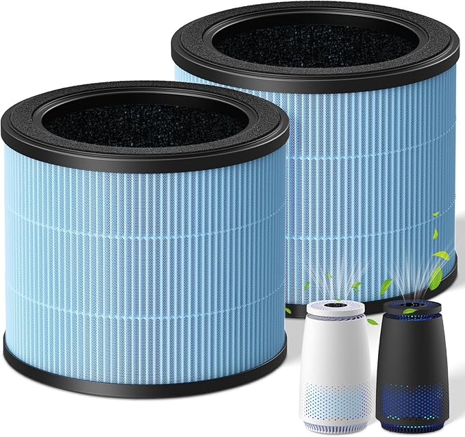 AP005C HEPA Air Filter Replacement for AP005C Air Purifiers, 4-in-1 Filtration for Pets Dander Dust Pollen Smoke Odors, 2-Pack