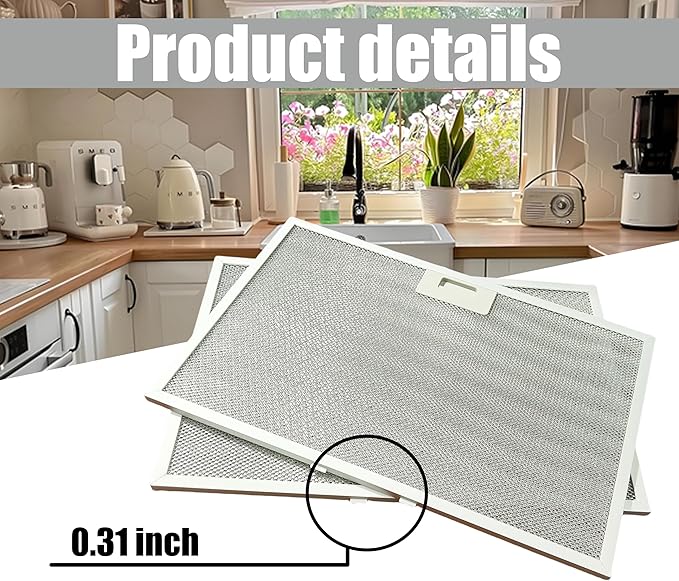 WB02X11012 JV566H2SS Range Hood Grease Filter Compatible with GE Models JV566H1SS JV565H2WW JV565H2CC Efficient Kitchen Ventilation Easy to Install （2 Pack）