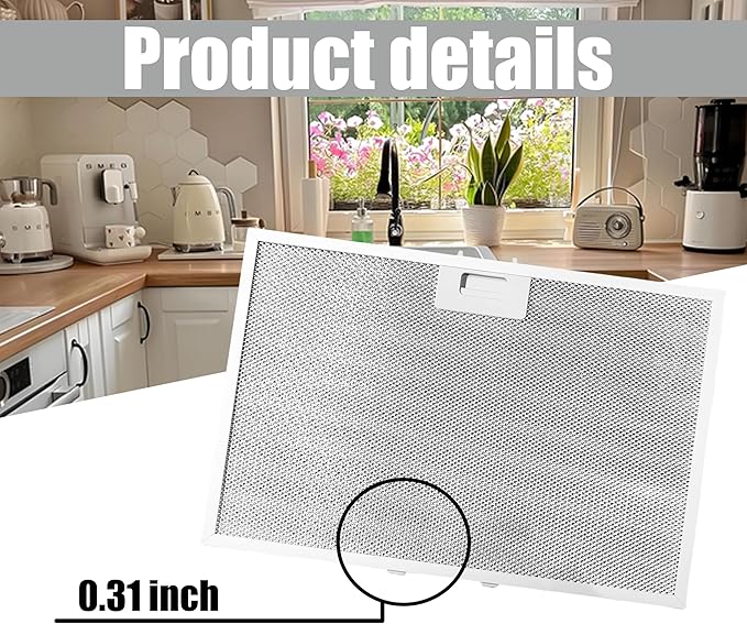 wb02x11012 JV566H2SS Range Hood Grease Filter Compatible with GE Model JV665H1BB JV565H1CC JV665H2WW Easy to Install Durable Replacement Filters for Kitchen Exhaust Fans(1 Pack)