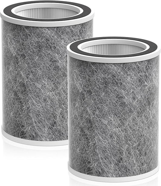 HP202 Replacement Filter Compatible with Shark HP201, HP202, HP302 UA205, AP1000 and for Shark HC501, HC502 Air Purifier MAX, 3-in-1 H13 Grade True HEPA Filter, Part # HE2FKBAS HE2FKBASMB, 2 Pack