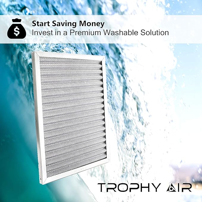 | Merv 8 | Washable Furnace Filter | Lifetime HVAC & Furnace Air Filter | Washable Electrostatic | High Dust Holding Capacity | Premium Quality Aluminum | 20x25x1