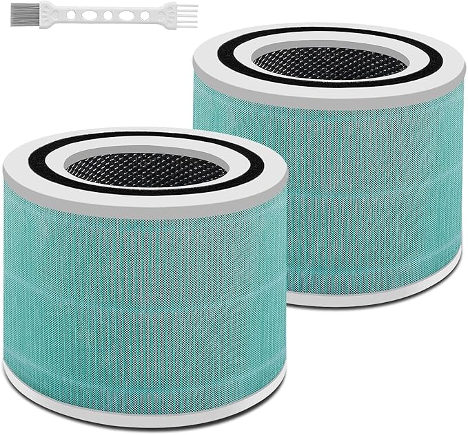 2 Pack Core 300/Core P350 Compatible with LEVOIT Core P350/Core 300 and Core 300S, Grade True Filter High-Efficiency Activated Carbon, Compare to Part # Core 300-RF (300-green-2Pack)