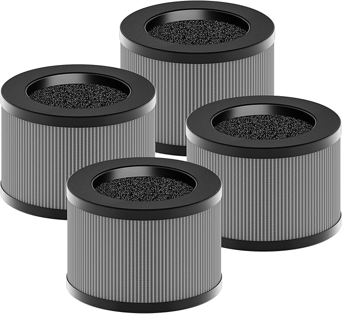 MK01 & MK06 True HEPA Filter Replacement for MK01 MK06, TZ-K1 and DH-JH01 Air Purifier, Smoke Remover Version, Grey, 4 Pack