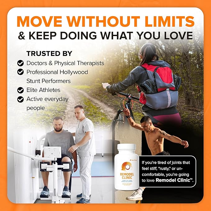 SaltWrap Remodel Clinic - Joint Remodeling Supplement for Senescent Cell Removal and Scar Tissue - Improve Mobility, Reduce Connective Tissue Stiffness - Fisetin, Quercetin, Bromelain - 60 Capsules