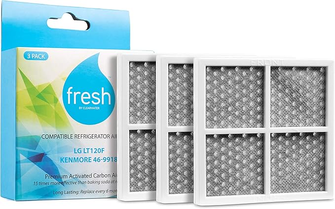Mist Fresh LT120F Refrigerator Air Filter Replacement and ADQ36006101 Water Filter Replacement for LG, ADQ36006102, Kenmore Elite 9690, 46-9690, 469690, RFC 1200A, FML-3, (3 & 3 Pack bundle)