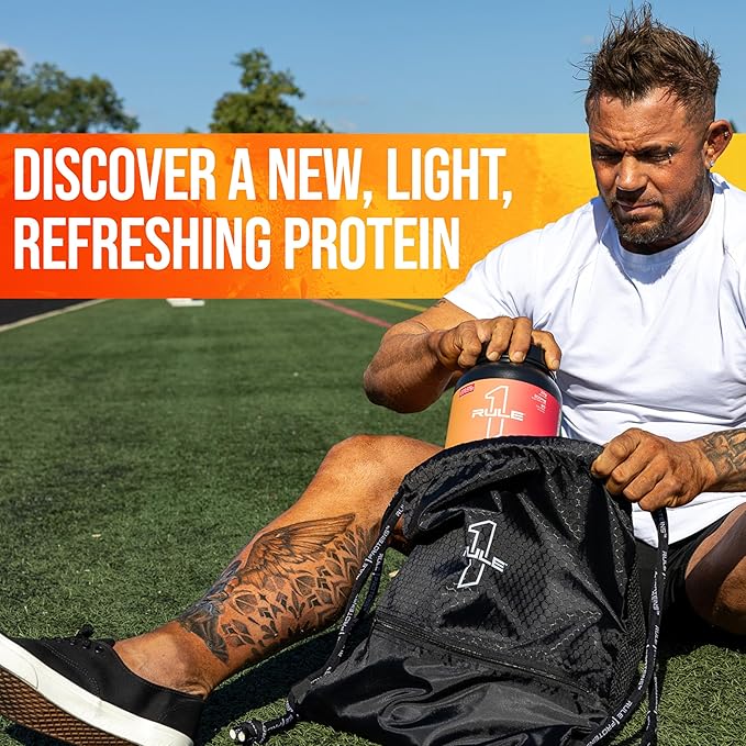 Rule 1 Clear Whey Isolate - 20g All-whey Isolate Protein, Over 9g EAAs, 300mg of Electrolyte Minerals, 90 Calories, Light, Crisp, and Refreshing Taste (27 Servings, Peach Mango)