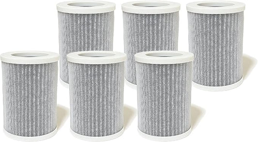 Nispira PEPERSFIL Purezone Replacement Filters For Car Air purifier Pure Enrichment Air Purifier Mini Portable (PEPERSAP) 3-in-1 HEPA Activated Carbon, 6 Packs