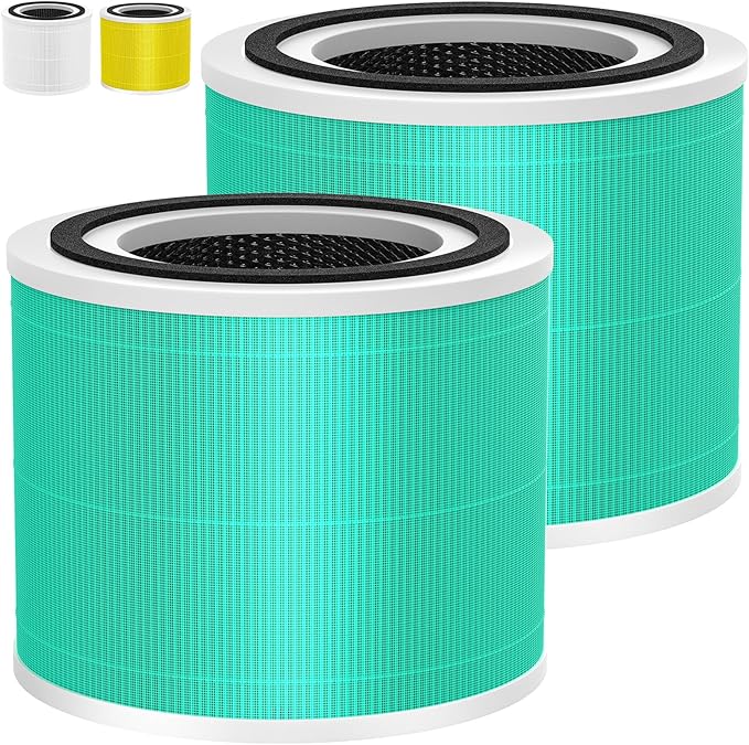 240 Toxin Absorber HEPA Replacement Filter Compatible with 240 Air Purifier, 3-in-1 HEPA Replacement with Activated Carbon Filter for 99.97% Air Pollutants, 240 HEPA Filters, 2 Pack, Green