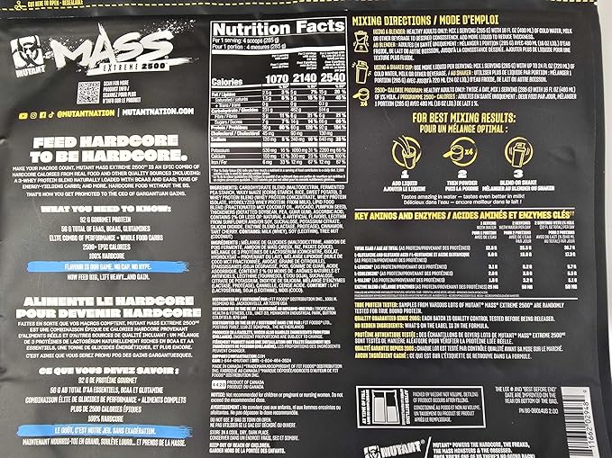 Mutant Mass Extreme Gainer – Whey Protein Powder – Build Muscle Size and Strength – High Density Clean Calories (Vanilla Ice Cream, 6 lbs)