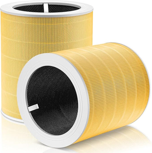 Core 600S Pet Care Replacement Filter for LEVOIT Core 600S & Core 600S-P Air Purifier, 3-in-1 HEPA, High-Efficiency Activated Carbon, Core 600S-RF-PA, 2 Pack, Yellow