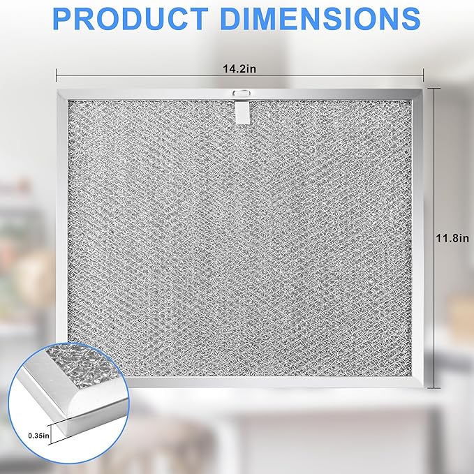 2 Pack Allure Range Hood Filter BPS1FA30 11-3/4" x 14-1/4" x 3/8" - Exact Fit Bro.an QS1 30" Nu.tone WS1 QS2 Range Hood, Replaces 99010299 BPS2FA30 99010305 S99010305 AP3378953 by TOMOON