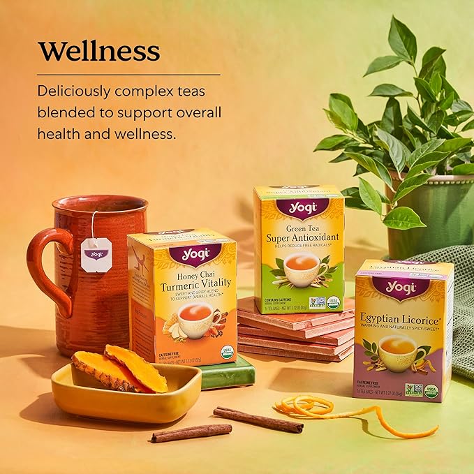 Yogi Tea Pure Green Tea - 16 Bags per Pack (4 Packs) - Organic - Supports Overall Health & Provides Antioxidants