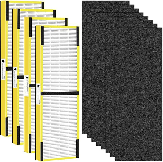 Improvedhand FLT4825 HEPA Filter B Replacement Compatible with G-Guardian Air Purifiers AC4825 AC4825E AC4300 AC4800 AC4900 AC4850,4 True HEPA Filters+8 Carbon Pre-Filters