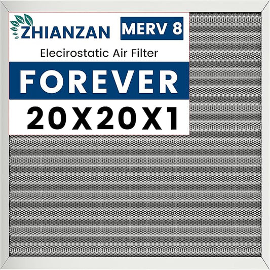 20x20x1 HVAC Furnace Air Filter, Lasts a Lifetime, Washable, the Last HVAC Filter You Will Ever Buy, Healthier Home or Office, Merv 8
