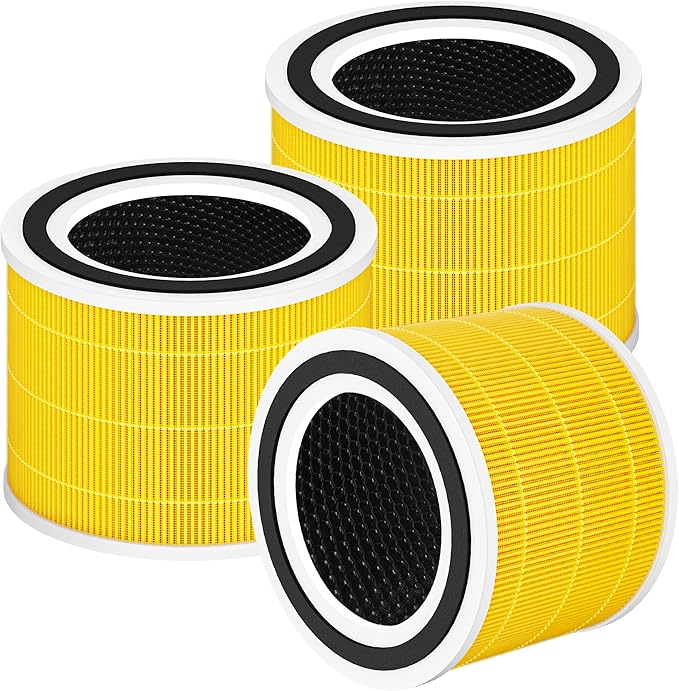 Core 300 Pet Care Replacement Filter for LEVOIT Core 300, Core 300S and Core 300-P Air Purifier, 3-in-1 H13 True HEPA Filter Replacement, Compared to Part # Core 300-RF-PA, 3 Pack, Yellow