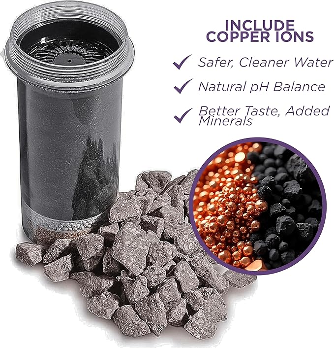 Water Filter Cartridge Replacement 1361 and Mineral Stones 13564 (formerly 1386) for Nikken Water Filter PiMag Aqua Pour Gravity System 1360, Home Gravity Filtration System for Countertop Filters