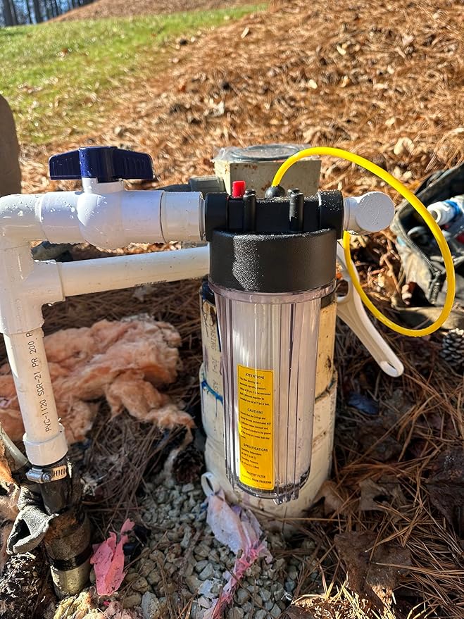 Deluxe Well Water Filter System, Eliminate Rotten Egg & Sulfur Smell, Remove Iron & Sediments, Works on Any Size Well 4" & Above