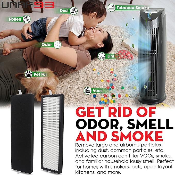 2 Pack HEPA Filter with Carbon Pre-Filter for Alen T500 Air Purifier, TF-60 / TF-60-MP, HEPA 13 / MERV 17, Compatible with Alen T500 Replacement Filter