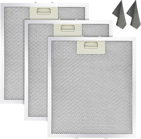 10.5x12 Inch W10169961A Range Hood Aluminum Mesh Filter Fit for Whirl-pool, Ik-ea, Kitchen-Aid, Jenn-Air Replace W10870878, W10875058, W10833076, W10169961, W11245983 by Fetechmate 3 Pack