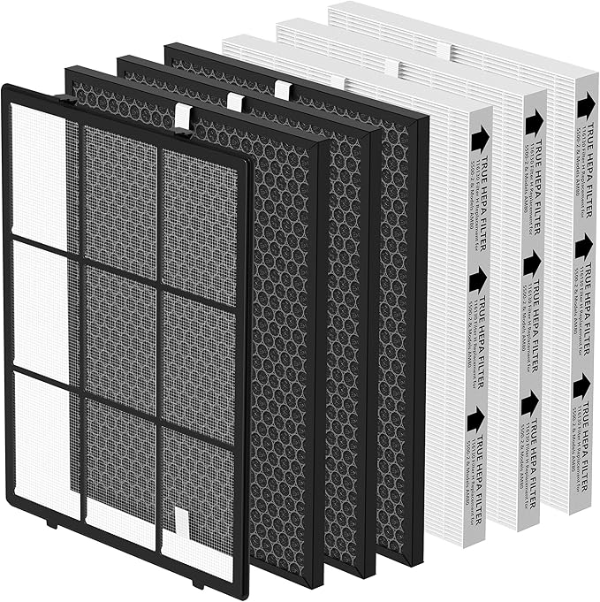 116130 Replacement Filter Compatible with Winix 5500-2 Am80 Plasmawave Air Puri-Fier, 3 Premium Filters and 3 Activated Carbon Pre-Filters and 1 Washable Pre-Filter, 3 Set