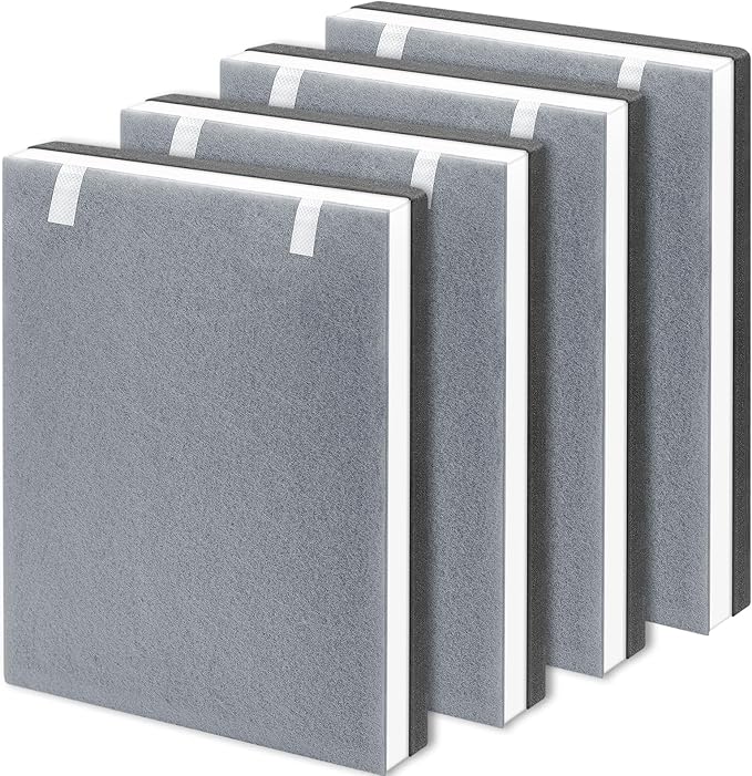 4 Pack Vital 100 Replacement Filter Compatible with LEVOIT Vital 100 Air Purifier, High-Efficiency Activated Carbon Filter Set, Part Number 100-RF