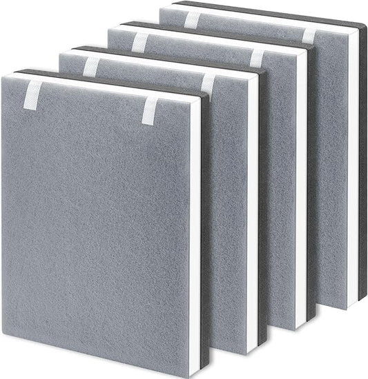 4 Pack Vital 100 Replacement Filter Compatible with LEVOIT Vital 100 Air Purifier, High-Efficiency Activated Carbon Filter Set, Part Number 100-RF