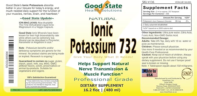 Good State Liquid Ionic Potassium 732 Supplement