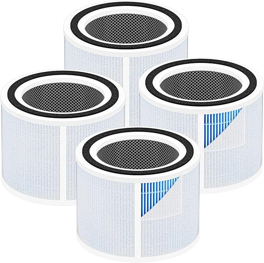 Core 300 Smoke Remover Replacement Filter for LEVOIT Core 300, Core 300S and Core 300-P Air Purifier, 4-in-1 H13 True HEPA Filter Replacement, Compared to Part # Core 300-RF-SR, 4 Pack, Blue