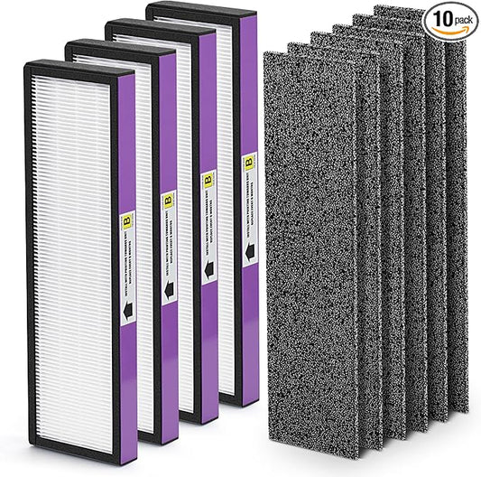 FLT4850PT HEPA Filter B Replacement Compatible with Guardian Technologies Filter B for Models AC4850PT, AC4825, AC4300BPTCA, CDAP4500BCA, AC4820, AC4900 and More, 4x H13 HEPA + 6x Pre-Filters