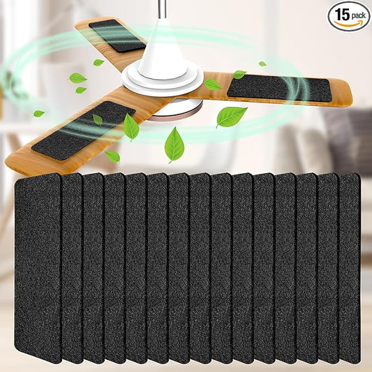 Ceiling Fan Filters for Blades, 15Pcs Activated Coconut Shell Carbon Ceiling Fan Air Purifier Pads, Easily Sticks Unscented Air Filters for Common Household Contaminants