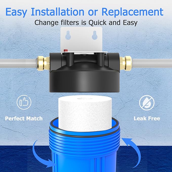 5 Micron Whole House Water Filter Cartridge, Sediment Filters for Well Water, Universal Replacement for Any 20 inch Big Housings - 20" x 4.5" Cartridges - Pack of 6