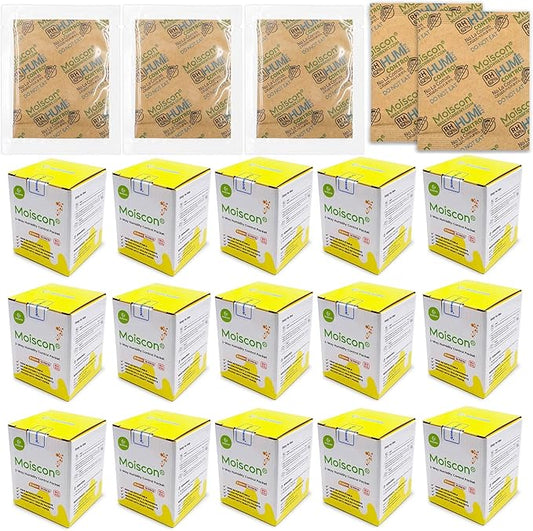 225 Pack 62% RH 8 Gram Two-Way Humidity Control Packs for Storing 1 oz, Size 8 Moisture Control Packets Individually Wrapped