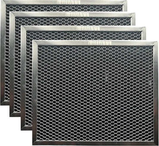 4-Pack Charcoal Range Hood Filters – Compatible with Broan 39000, 51000, 53000 Series – 8.75" x 10.5" Aluminum Grease & Smoke Trap Insert for Ductless Kitchen Hoods