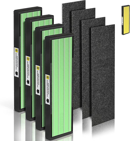 [Upgraded] Uaswpart AC4825 HEPA Filter B Compatible with FLT4825 Filter Replace AC4825 AC4300 CDAP4500 AC4850 AC4900 AC4820 and More, 4x H13 HEPA w/ Carb0n+4x Extra Pre-Filters