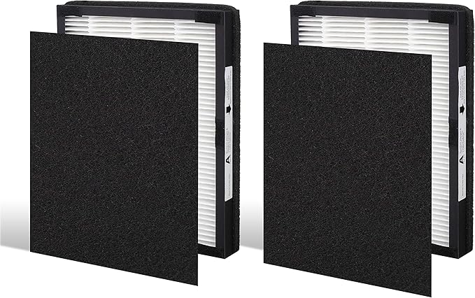2-Pack IAF-H-100A True Idylis A Replacement Filter, Compatible with FAP-C01-A, Idylis Air Purifiers AC-2119, IAP-10-100, IAP-10-150, IAPC-40-140, Part # 1150096, 2 H13 FILTER + 2 Carbon Pre-filters