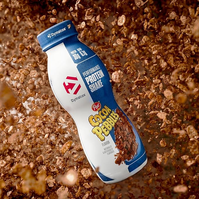 Dymatize Performance Protein Shake, Cocoa Pebbles, 30g of Protein, 6.1g BCAA for Muscle Recovery, No Added Sugar, Low Fat, 24 Vitamins and Minerals, Gluten-Free, Ready to Drink, On-the-Go Snack, 11.5fl oz, 12 pack