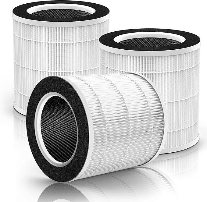 VK-6067B Filter Compatible with Vremi Air Purifier Filter Replacement VRM010685N and Hokeki Air Purifier Filter Replacement for VK-6067B with 3-Stage H13 True HEPA and Activated Carbon Filters, 3-Pack