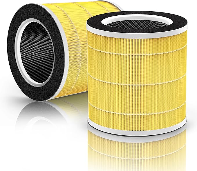 VK-6067B 2-Pack Pet Allergy Filter Compatible with Vremi & Hokeki Air Purifiers, 360 H13 True HEPA & Activated Carbon Filter for Pet Care