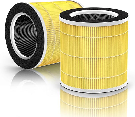 VK-6067B 2-Pack Pet Allergy Filter Compatible with Vremi & Hokeki Air Purifiers, 360 H13 True HEPA & Activated Carbon Filter for Pet Care