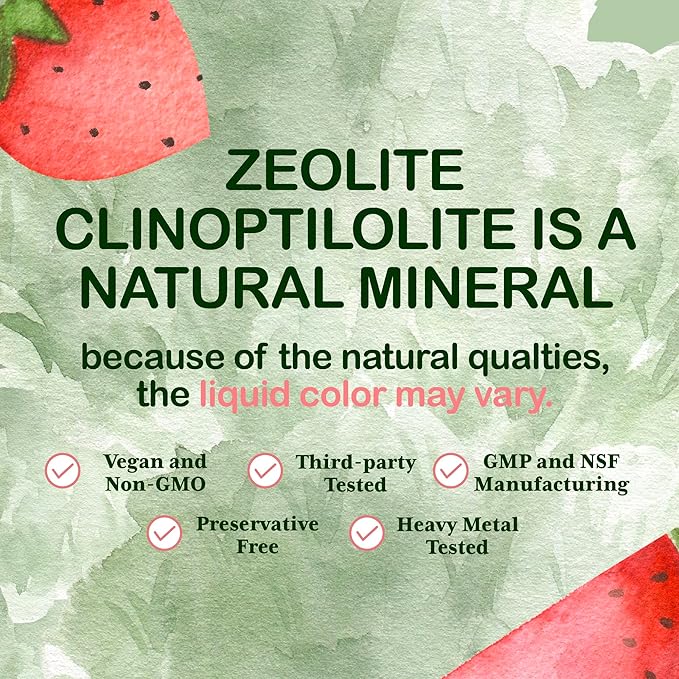 Zeolite Detox for Kids, Gentle Daily Cleanse with Clinoptilolite Zeolite, Methyl B12, Vitamins C & D3, Heavy Metal Tested, Dye-Free, Mom-Owned Small Business, 2 Fl Oz Drops
