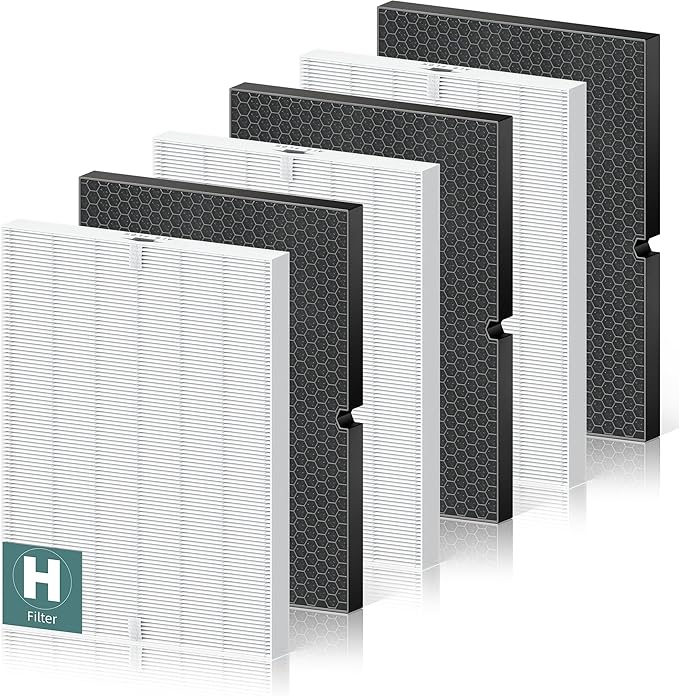 116130 Replacement Filter H for Winix 5500-2 AM80 Plasmawave Air Purifier, True HEPA Filter and Activated Carbon Filter Combo Pack, 3 Set