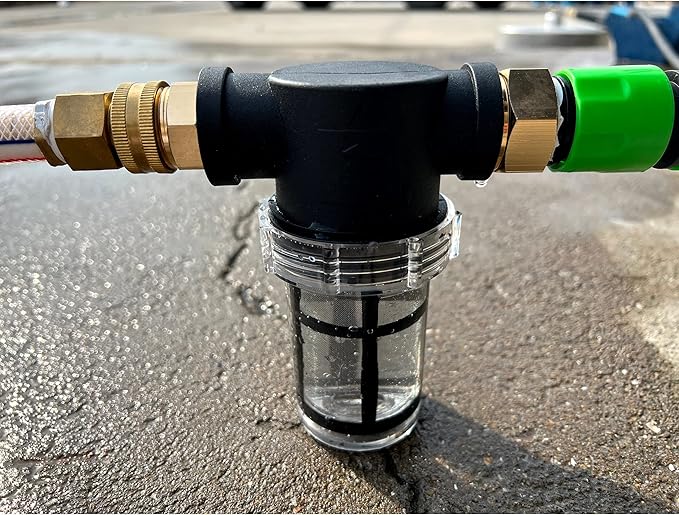 JOEJET Garden Hose Filter, Sediment Filter Attachment for Pressure Washer Inlet Water, Inline Water Filter for Garden Hose with 40 Mesh and 100 Mesh Screen, 2 Pack O-Ring