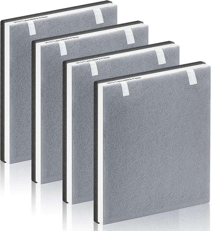 Improvedhand Vital 100 Filter Compatible with LEVOIT Air Purifier, 3-in-1 Pre, Activated Carbon Filtration System, Replace Part # Vital 100-RF - 4 Pack