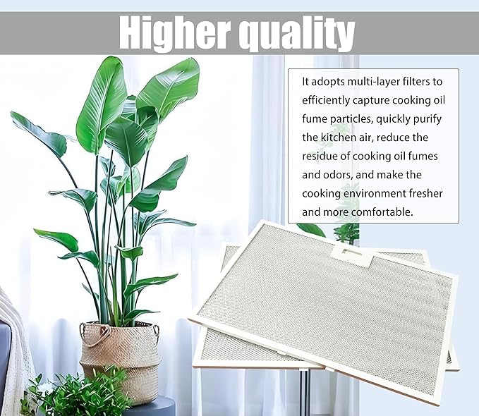 WB02X11012 JV566H2SS Range Hood Grease Filter Compatible with GE Models JV566H1SS JV565H2WW JV565H2CC Efficient Kitchen Ventilation Easy to Install （2 Pack）