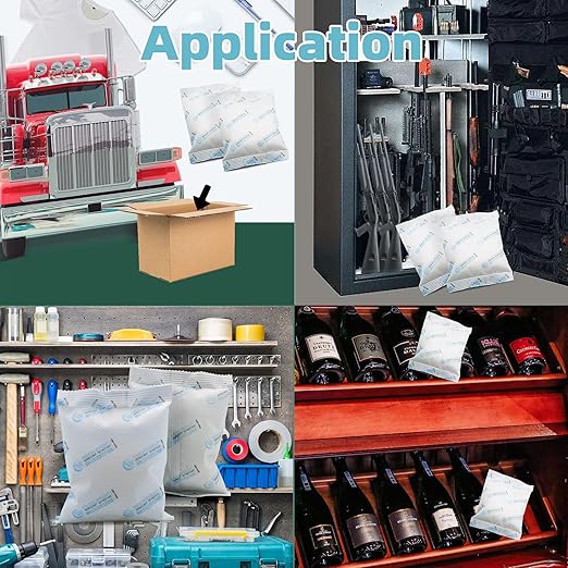 2Pcs 100 Gram Silica Gel Packets, Premium Dessicant Packs for Storage, Moisture Absorber for Moisture Control