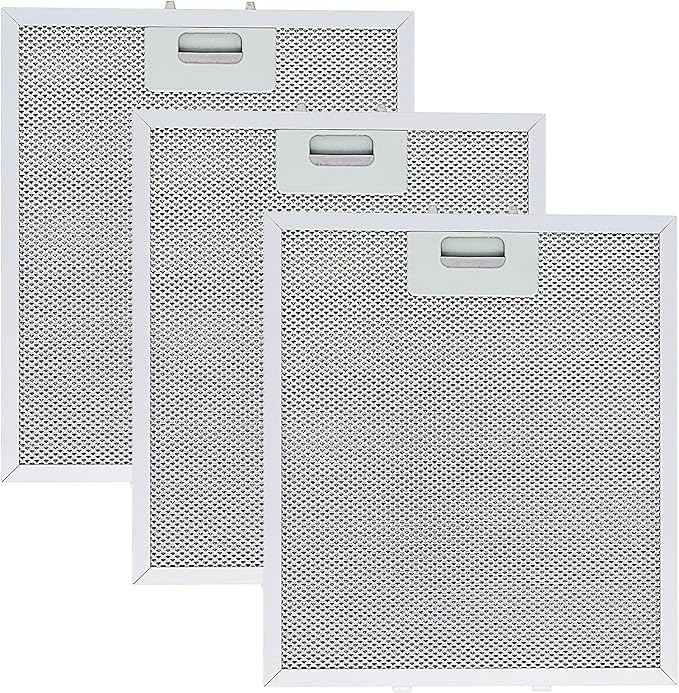 𝑼𝒑𝒅𝒂𝒕𝒆𝒅 W10169961A Aluminum Range Hood Filters Replacement 3 Pack 10.5 x 12 Inch by Wadoy, 3-Layer Aluminum Mesh Range Hood Filter Metal Slip Joints Compatible with Whirl-pooll